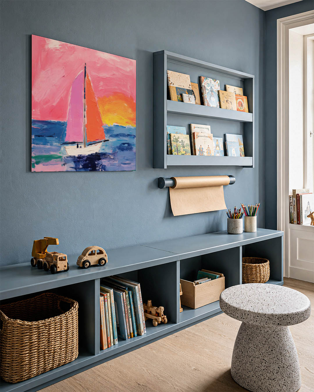 Vrolijk zeilboottafereel Kunstwerk