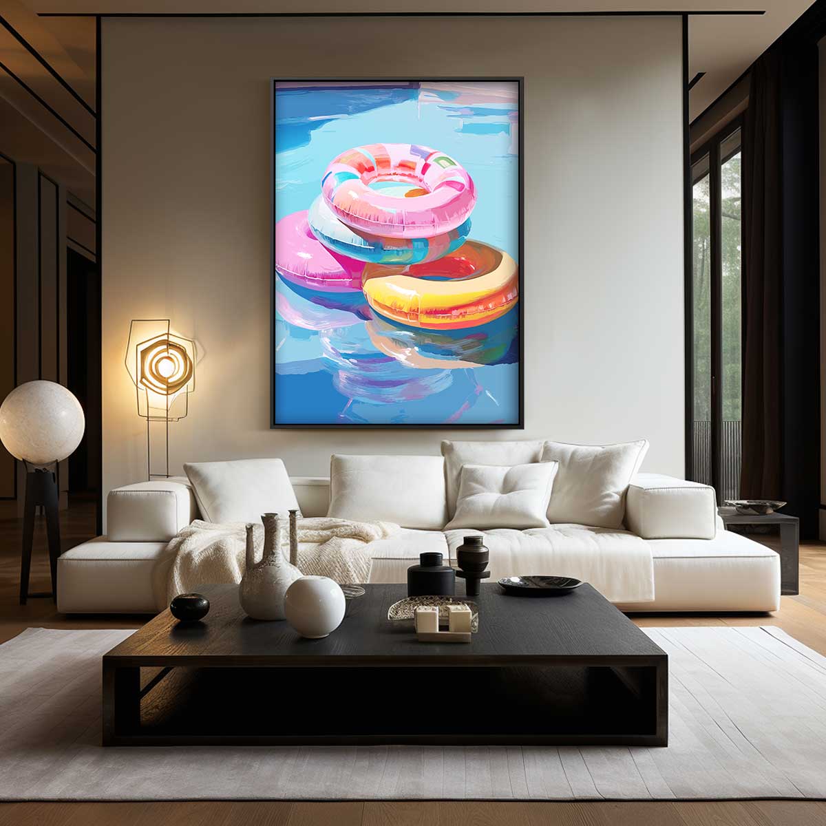 Zomerse Zwembad Fun Kunstwerk-canvas-dibond-plexiglas-wanddecoratie-WallArtistic