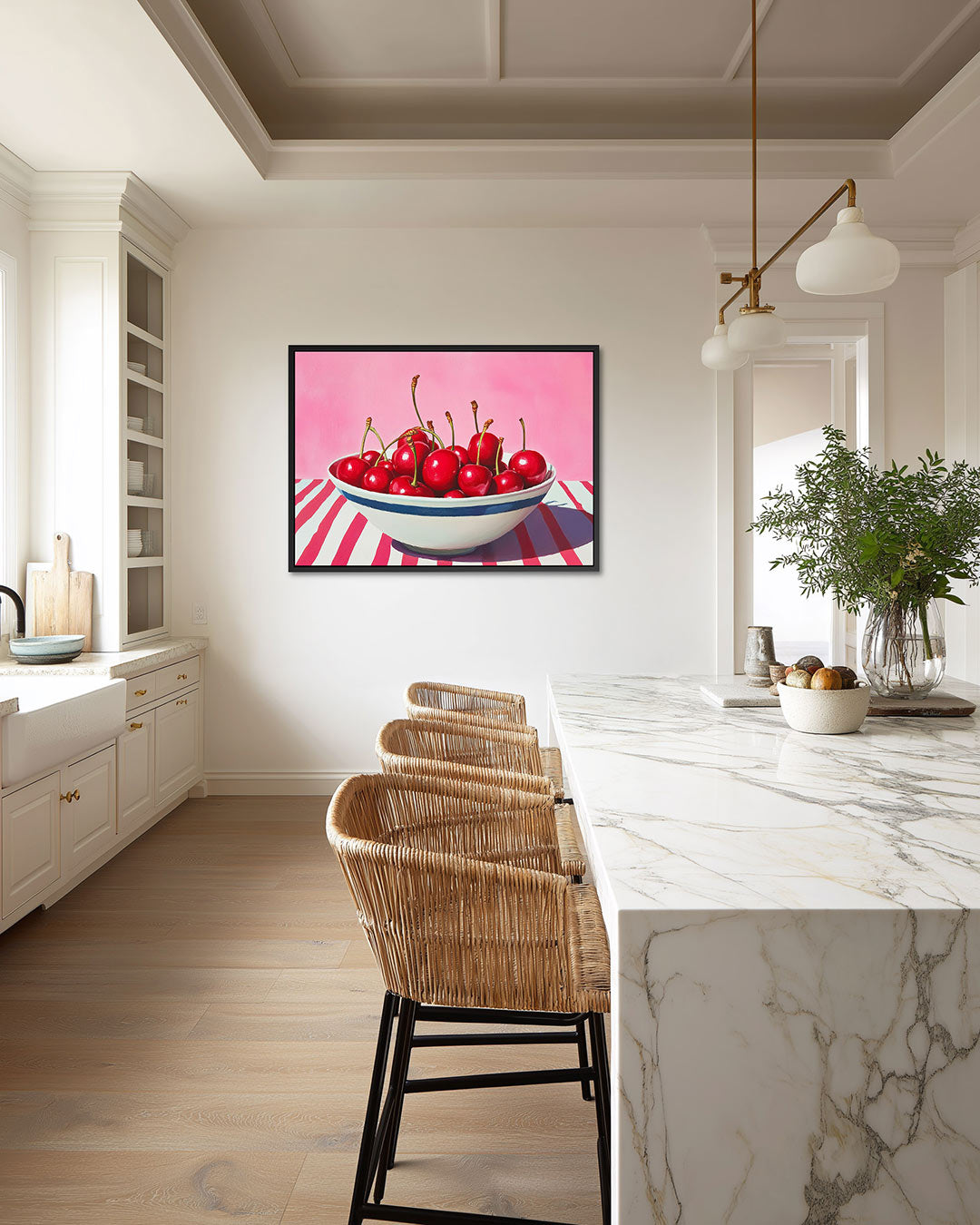 Kersen in kom Kunstwerk