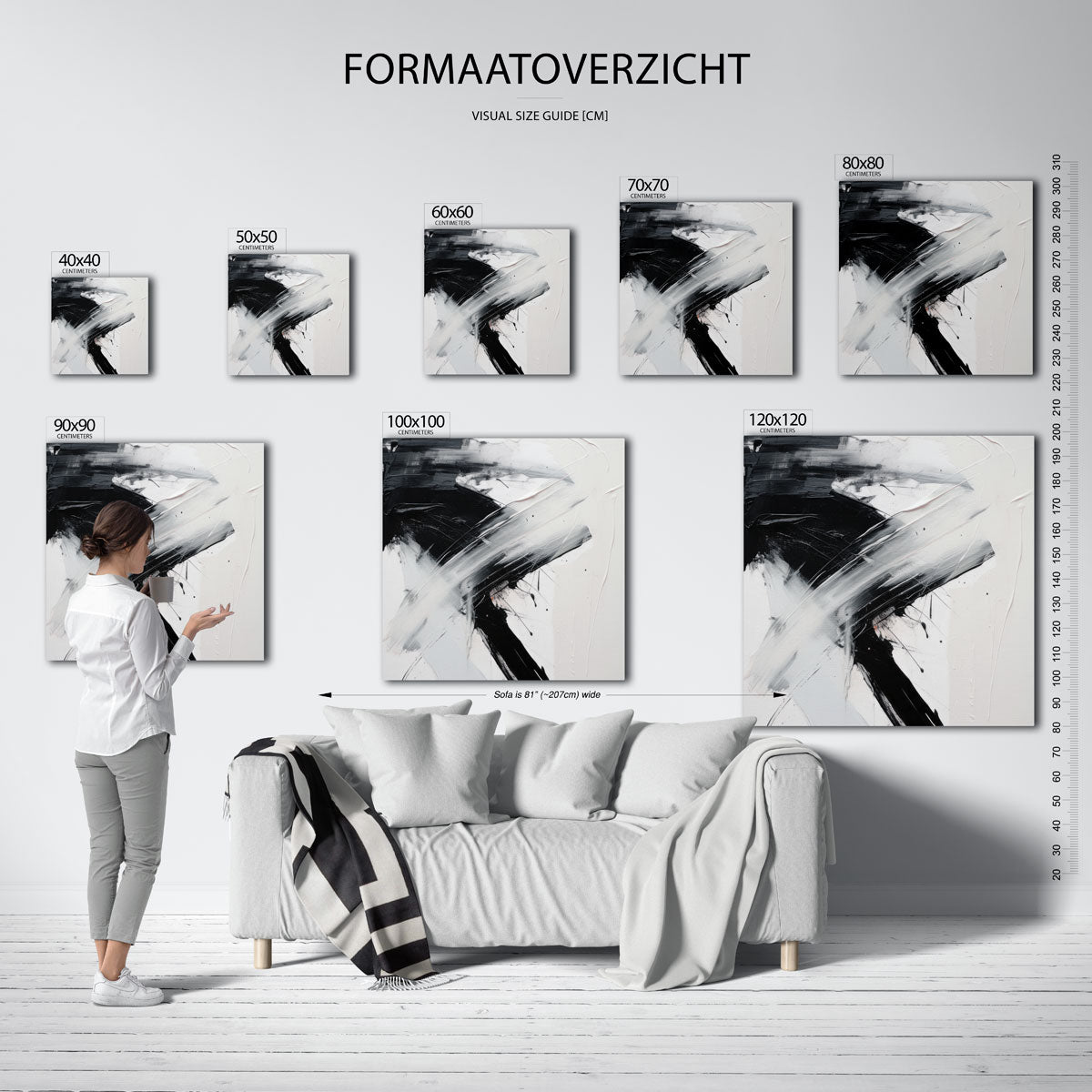Abstracte zwart wit Poster