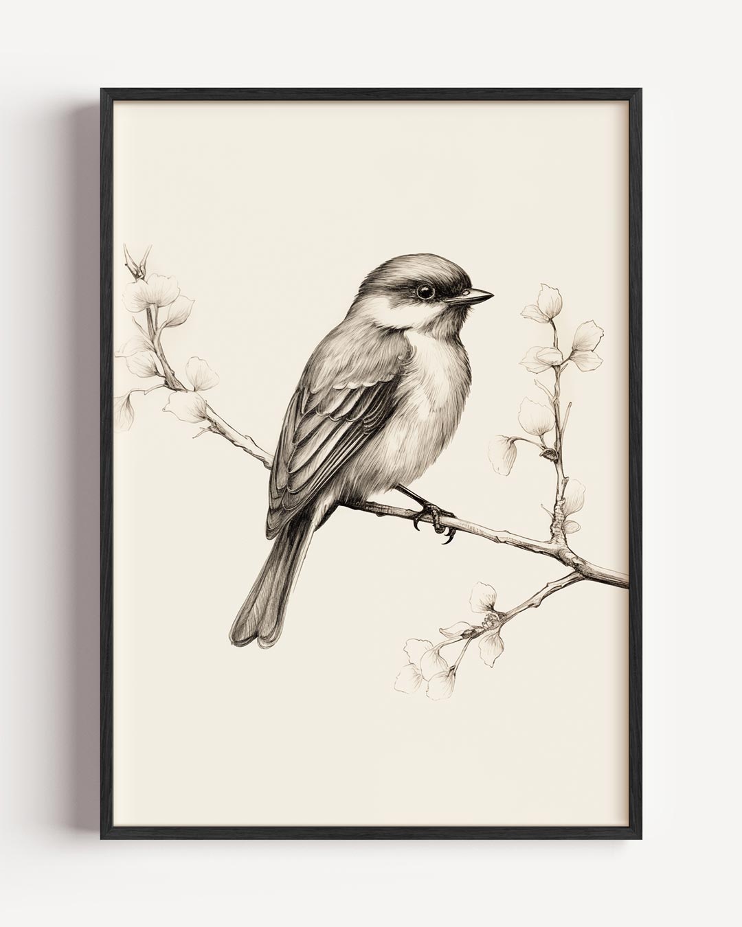 Elegante Vogel op Tak Poster-WallArtistic