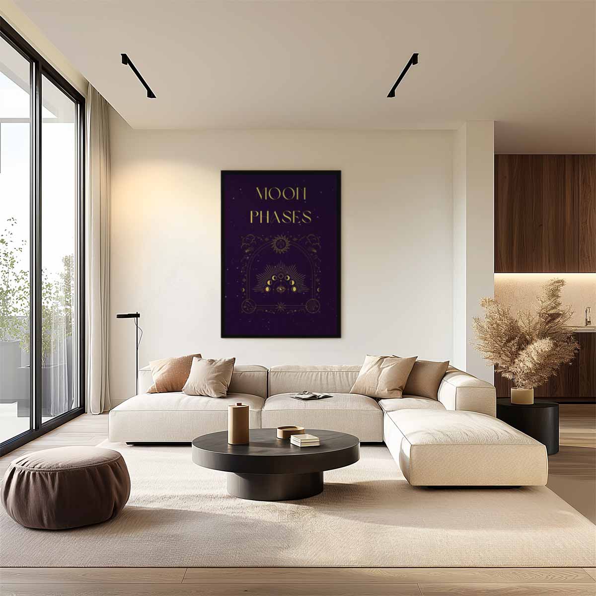 Magische Maanfasen Poster Kunstwerk-canvas-dibond-plexiglas-wanddecoratie-WallArtistic