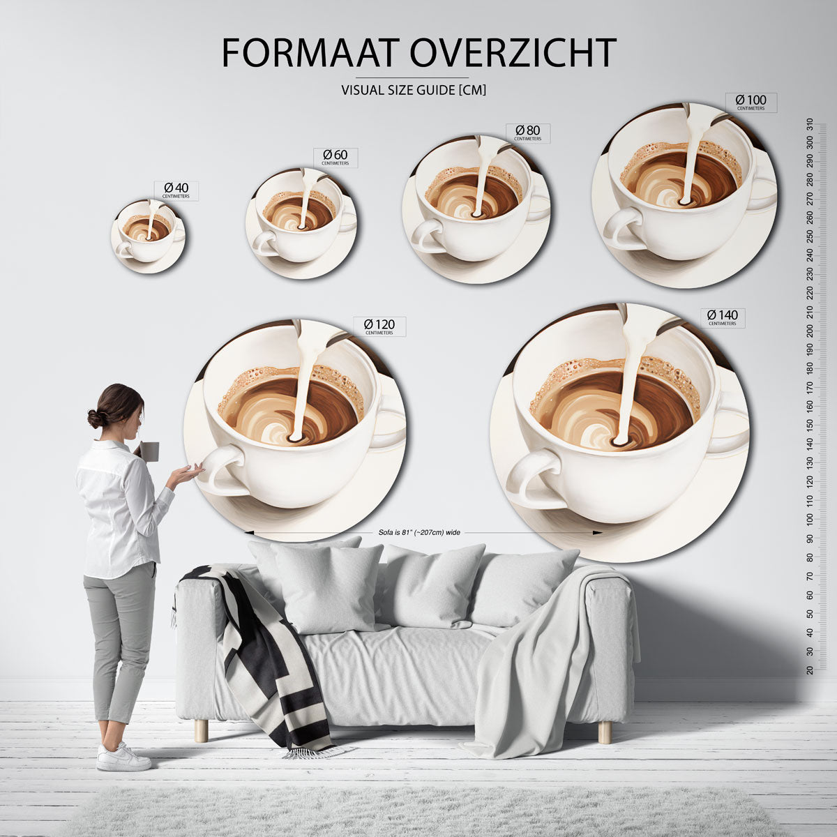 Koffiekop met melk Muurcirkel