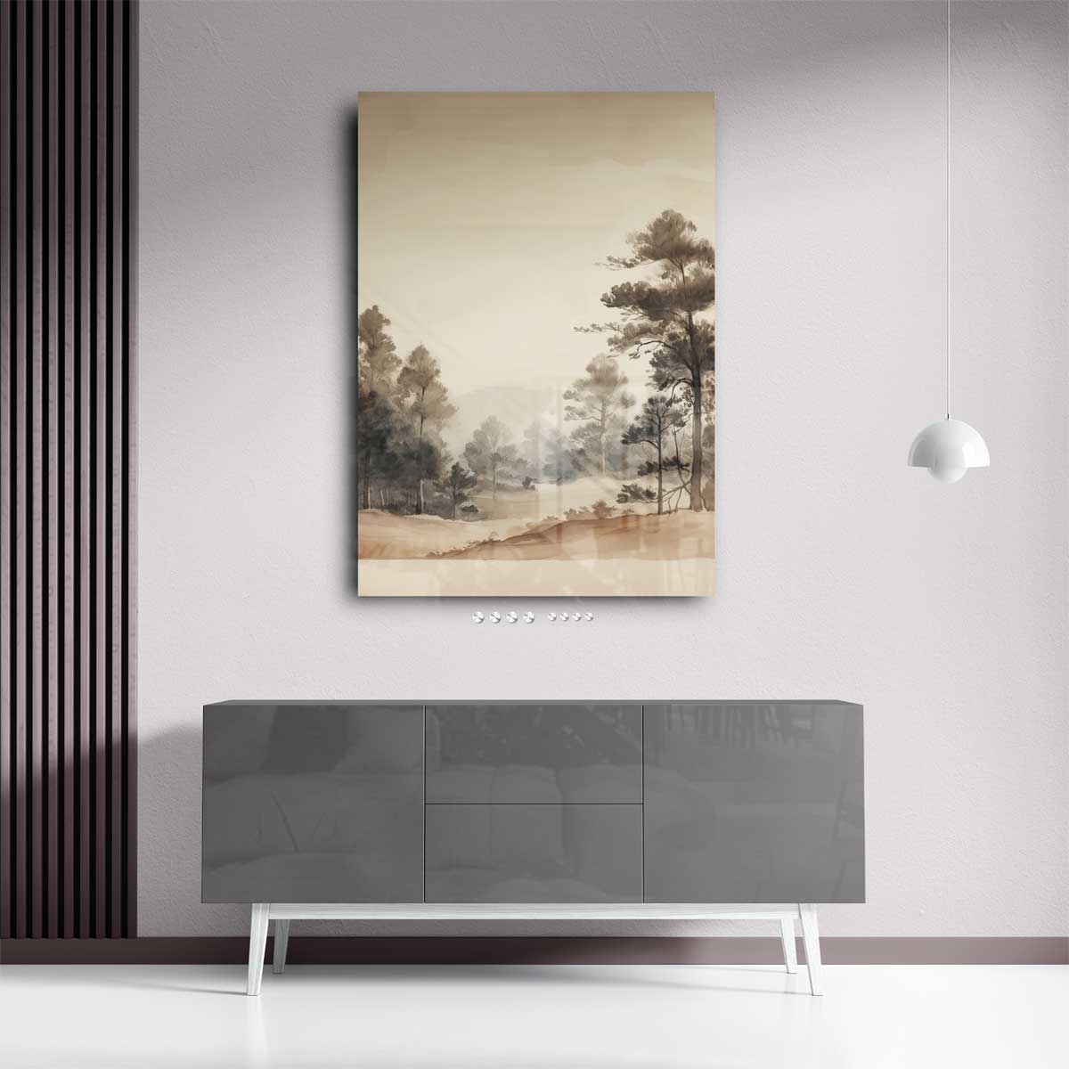 Mystieke Boslandschap Kunstwerk-canvas-dibond-plexiglas-wanddecoratie-WallArtistic