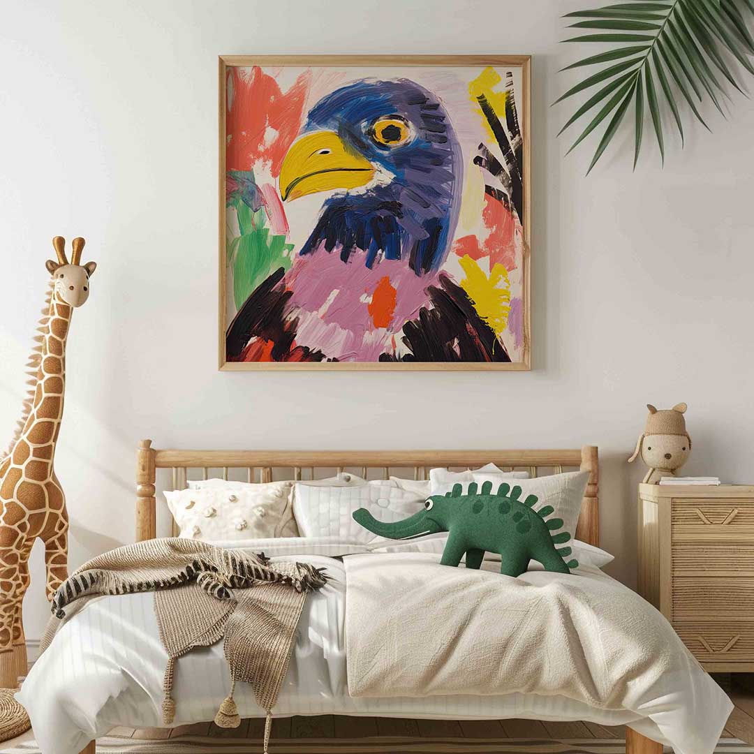 Vogel met kleurrijke veren Poster