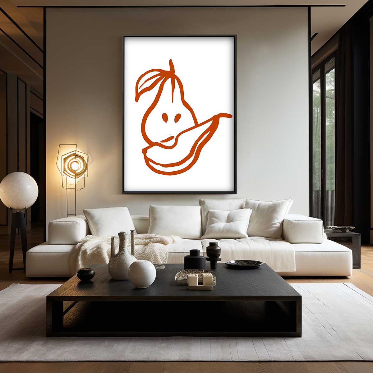 Abstracte Peer en Banaan Kunstwerk-canvas-dibond-plexiglas-wanddecoratie-WallArtistic