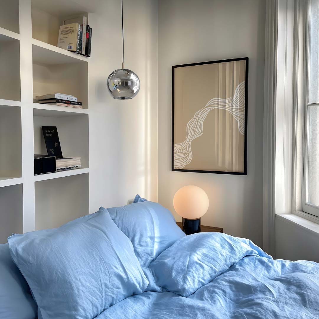 Organische Lijnen op Beige Achtergrond Poster-WallArtistic