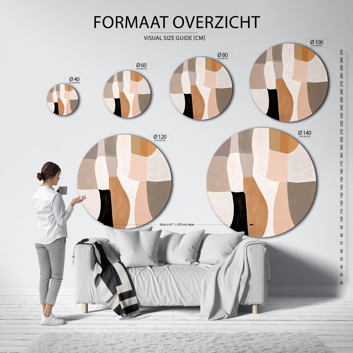 Abstracte vormen Muurcirkel