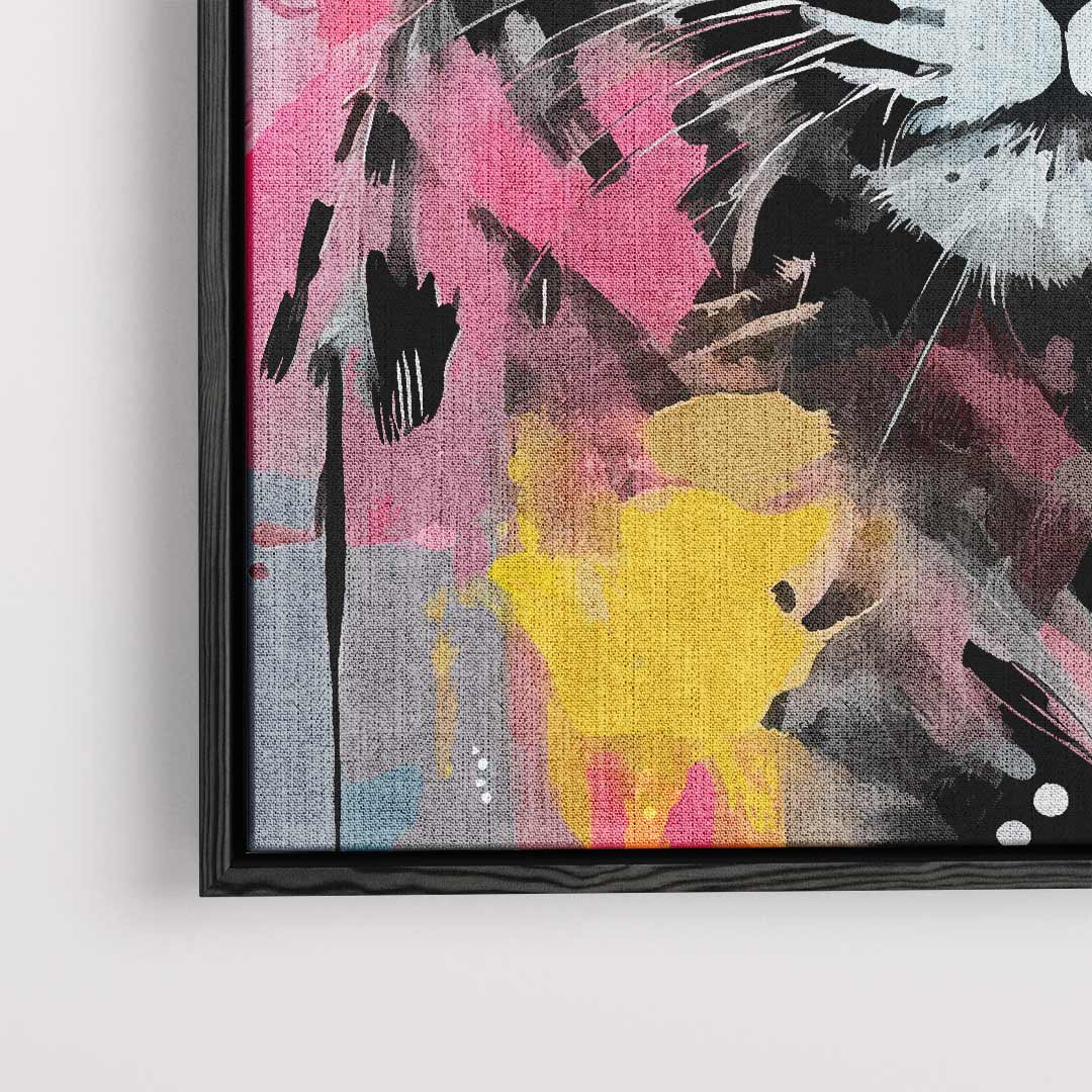 Kleurrijke Luipaardkunst Kunstwerk-canvas-dibond-plexiglas-wanddecoratie-WallArtistic