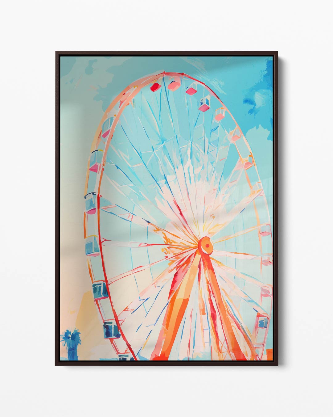 Kleurrijke Reuzenrad Droom Kunstwerk-canvas-dibond-plexiglas-wanddecoratie-WallArtistic