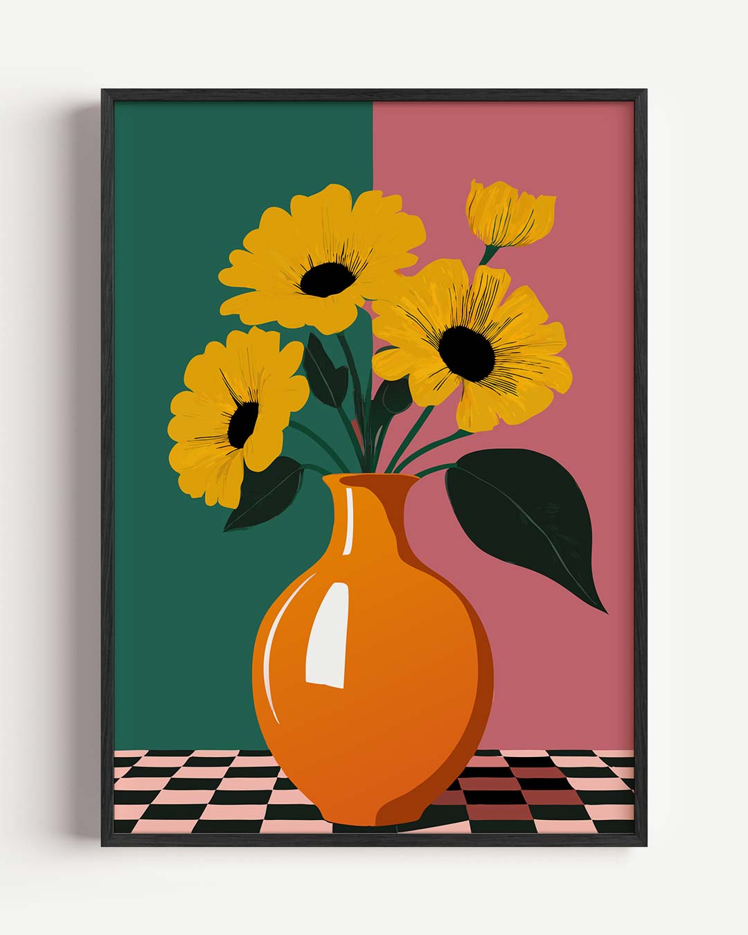 Bloemenpracht in Oranje Vaas Poster