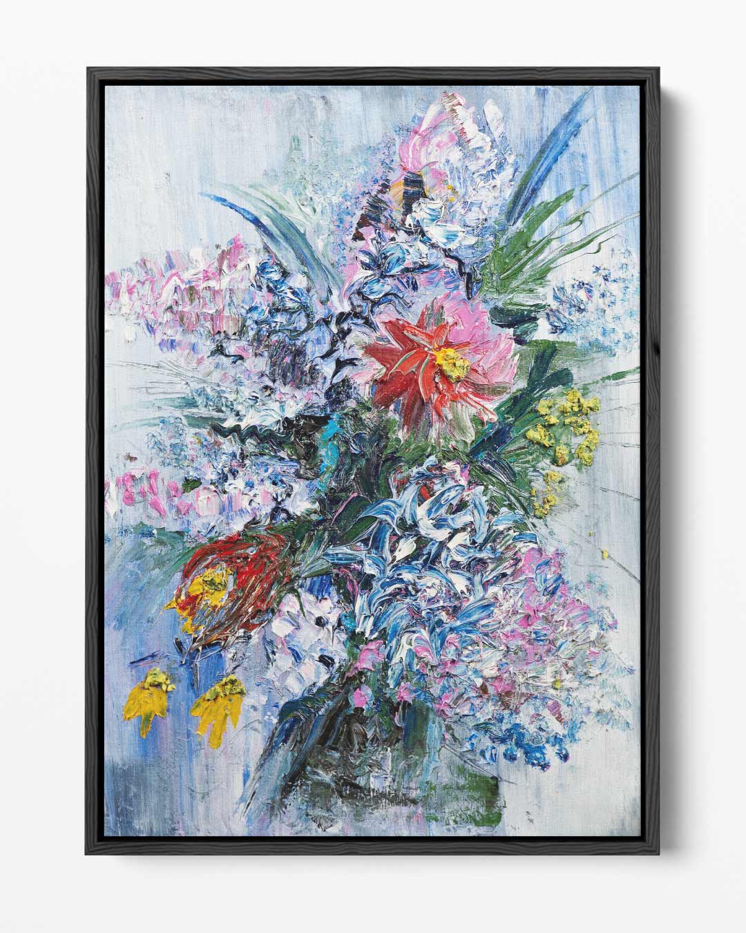 Bloemenzee in Kleurrijke Borstelstreken Kunstwerk-canvas-dibond-plexiglas-wanddecoratie-WallArtistic