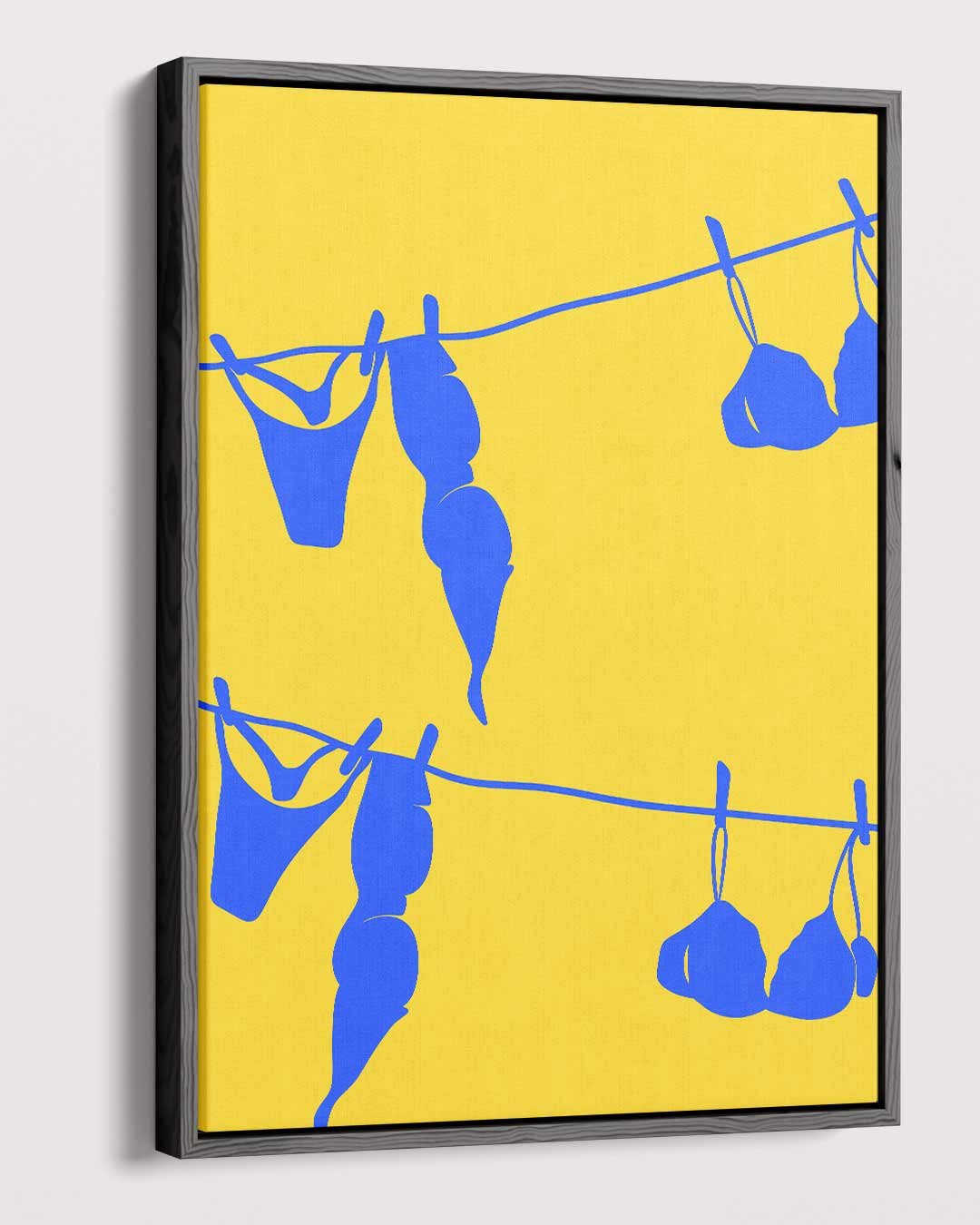 Waslijn in Blauwe Vormen Kunstwerk-canvas-dibond-plexiglas-wanddecoratie-WallArtistic