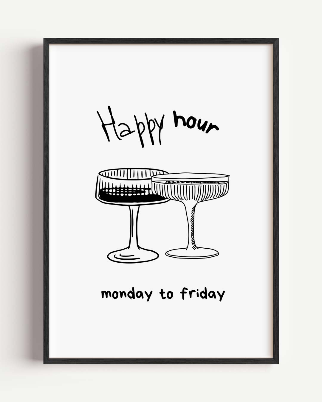 Happy Hour Illustratie Poster