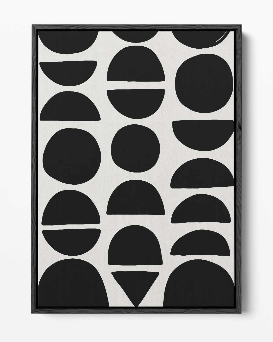 Zwarte Vormen op Wit Kunstwerk-canvas-dibond-plexiglas-wanddecoratie-WallArtistic