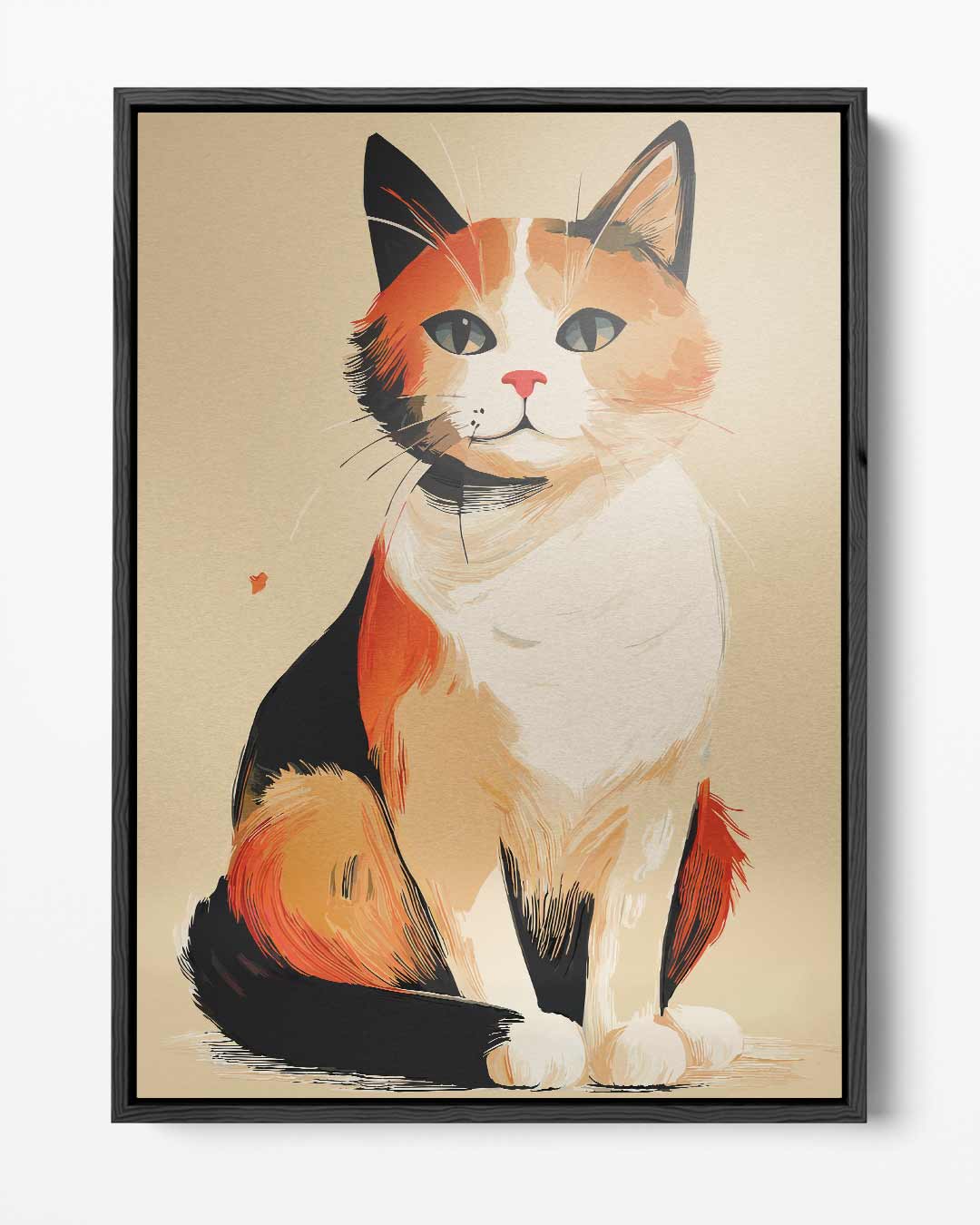 Vrolijke Kat op Canvas Kunstwerk-canvas-dibond-plexiglas-wanddecoratie-WallArtistic