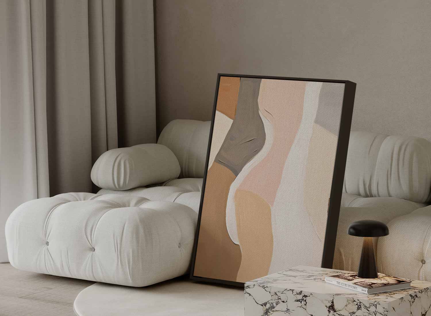 Abstracte Vormen in Zachte Tinten Kunstwerk-canvas-dibond-plexiglas-wanddecoratie-WallArtistic