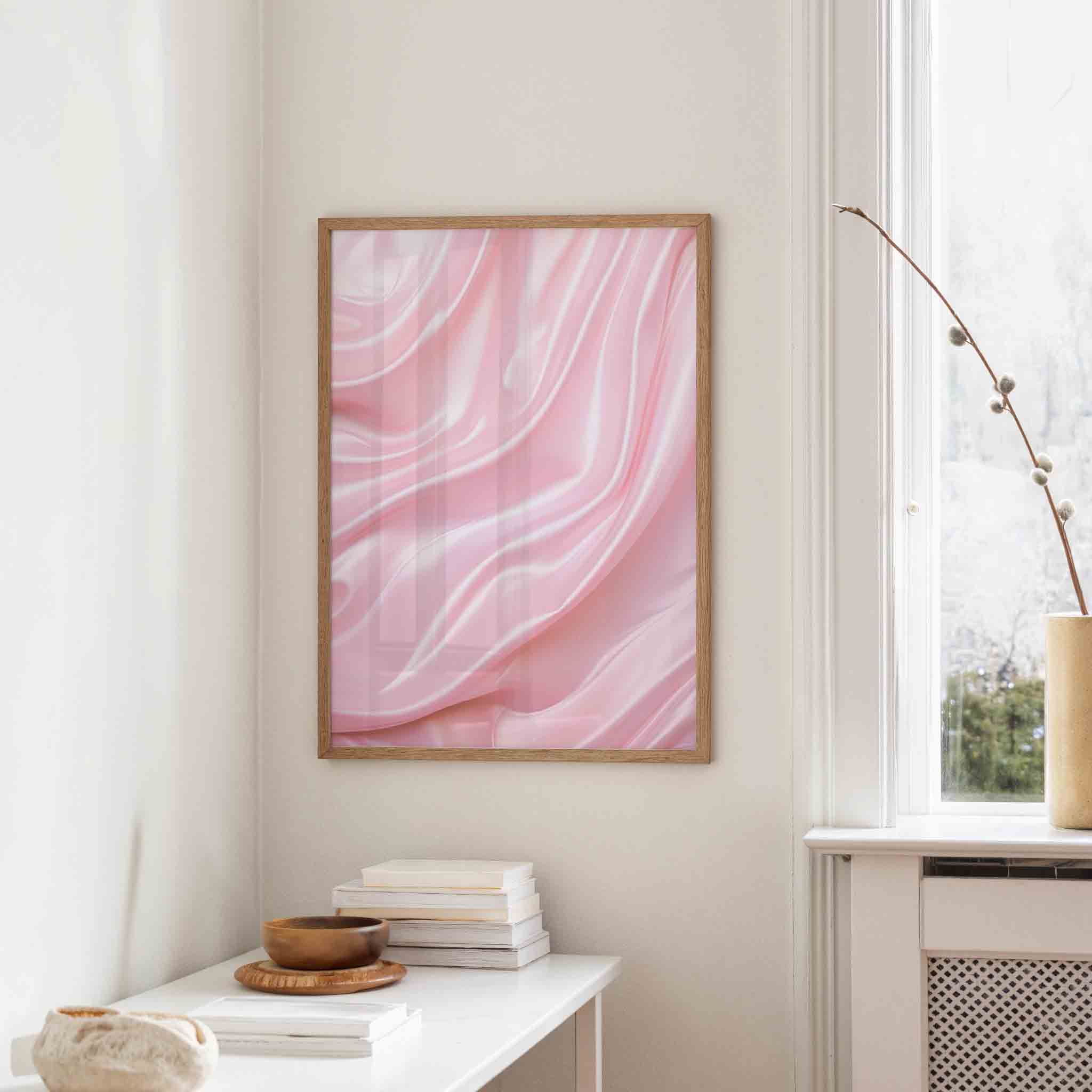 Zachte roze golven Poster