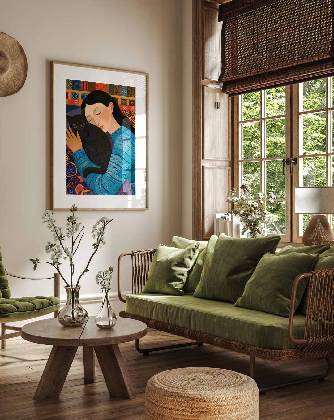 Warme Knuffel met Kat Poster