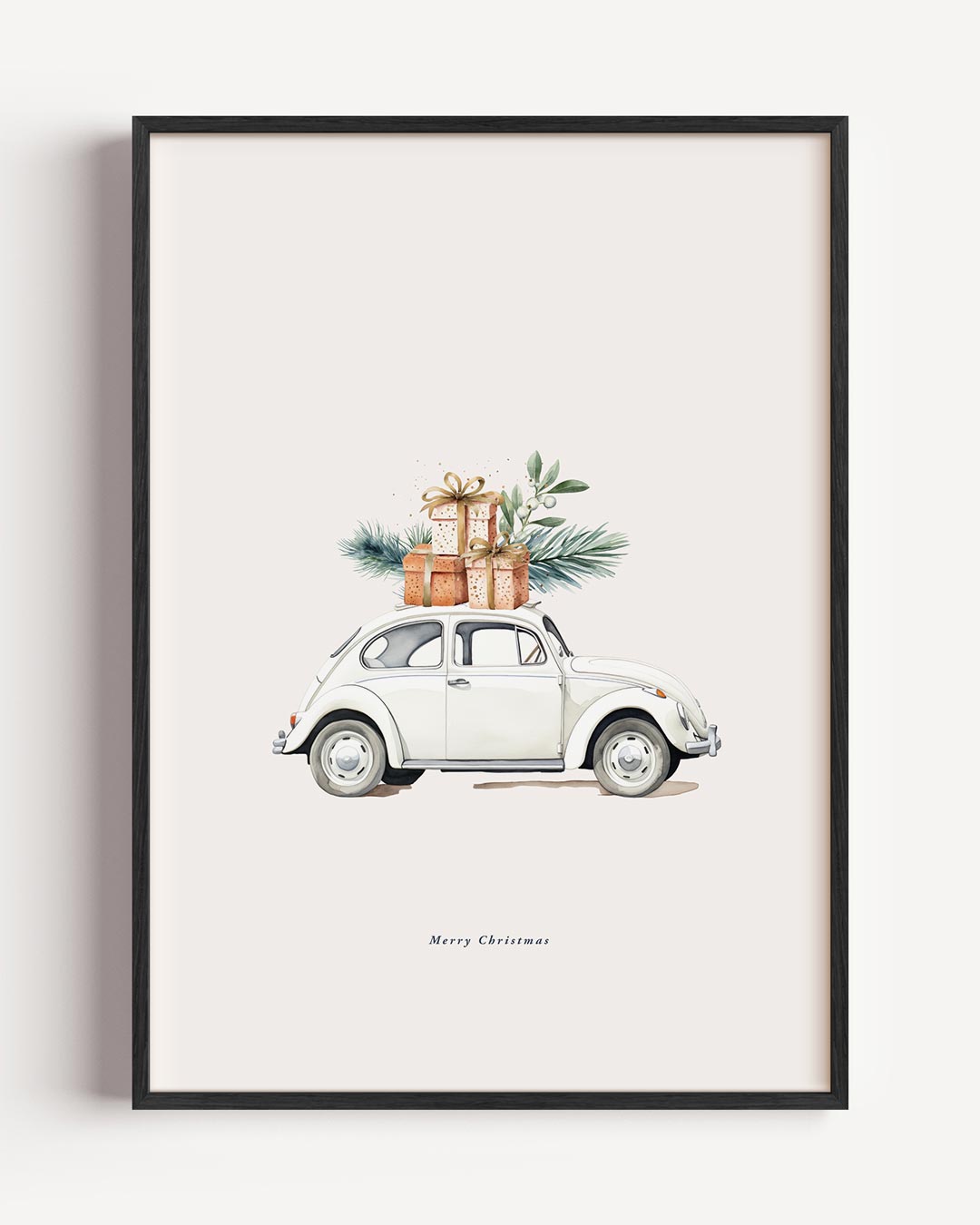 Kerstcadeaus op Retro Auto Poster-WallArtistic