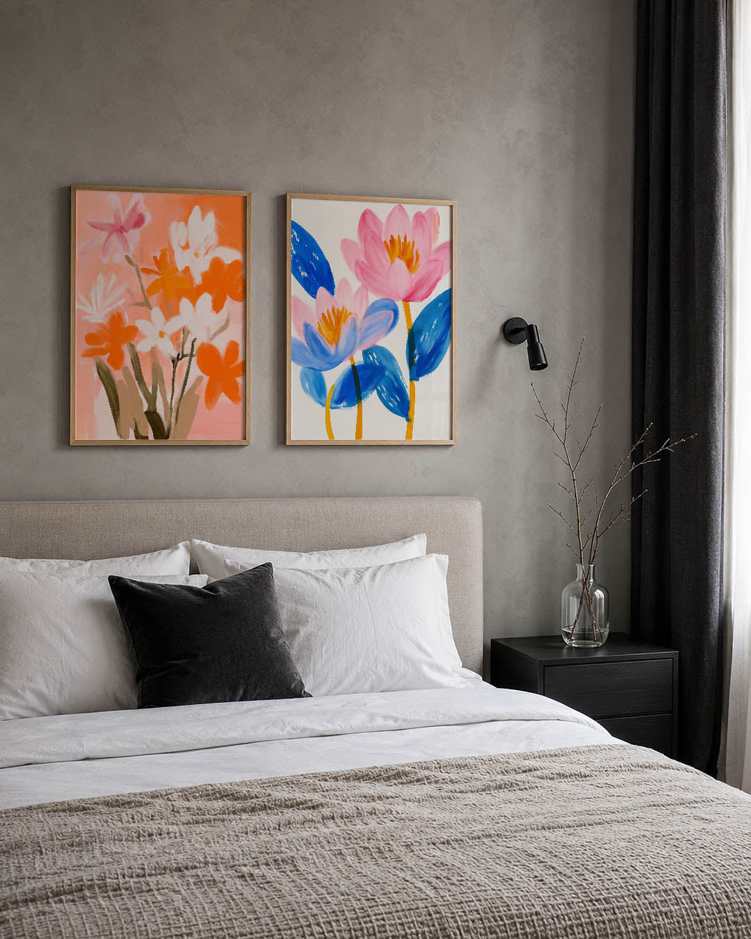 Bloemrijke kleurvlakken Posterset