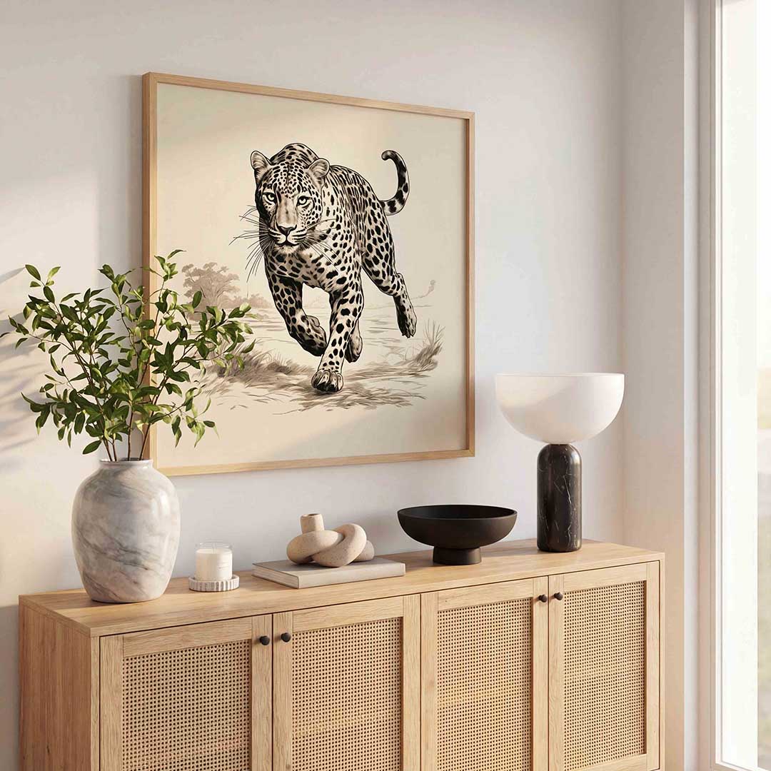 Rennende luipaard Poster
