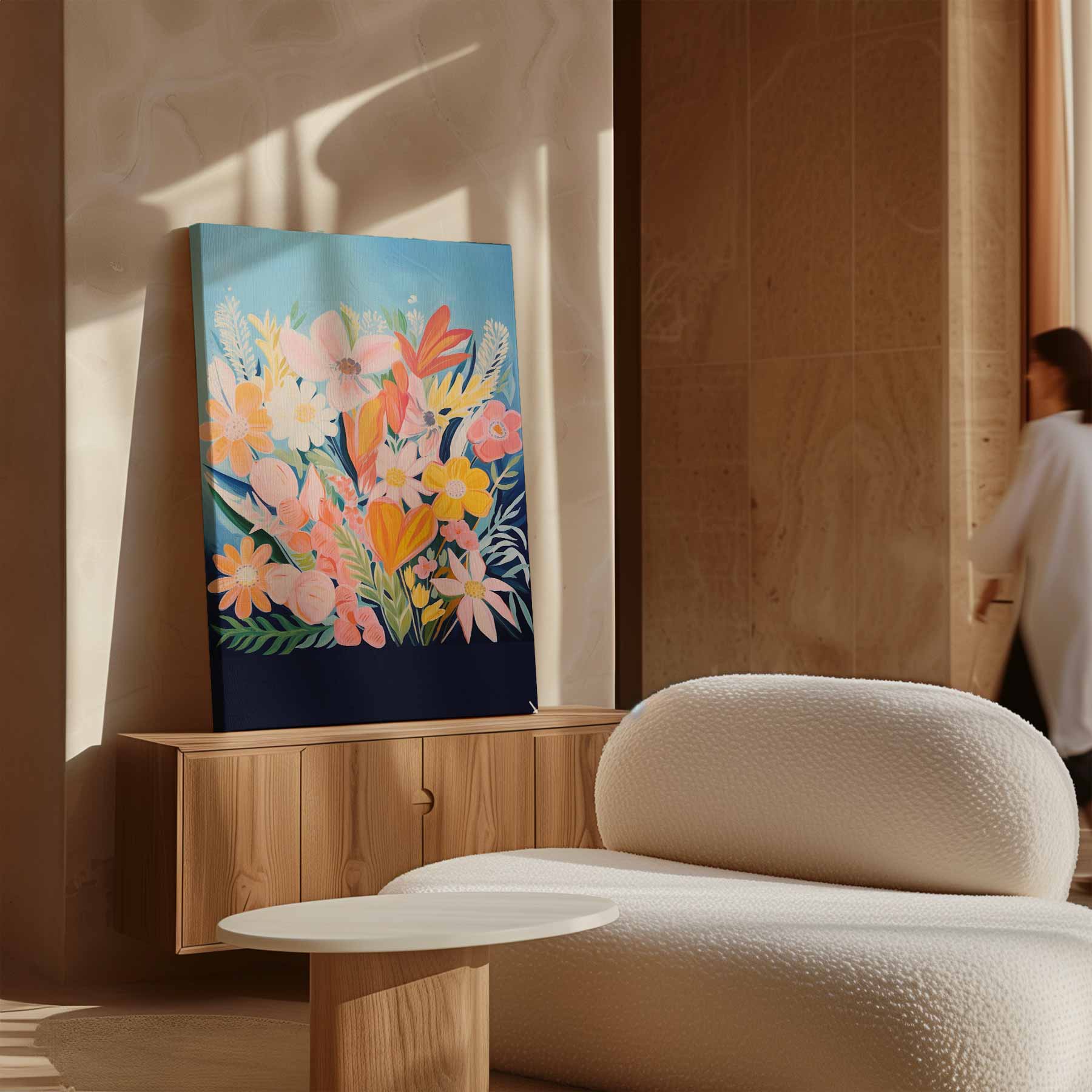 Vrolijke Bloemenpracht Kunstwerk-canvas-dibond-plexiglas-wanddecoratie-WallArtistic