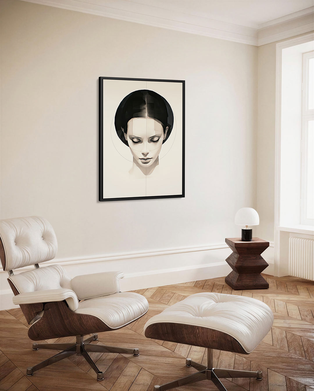 Geometrisch portret Kunstwerk
