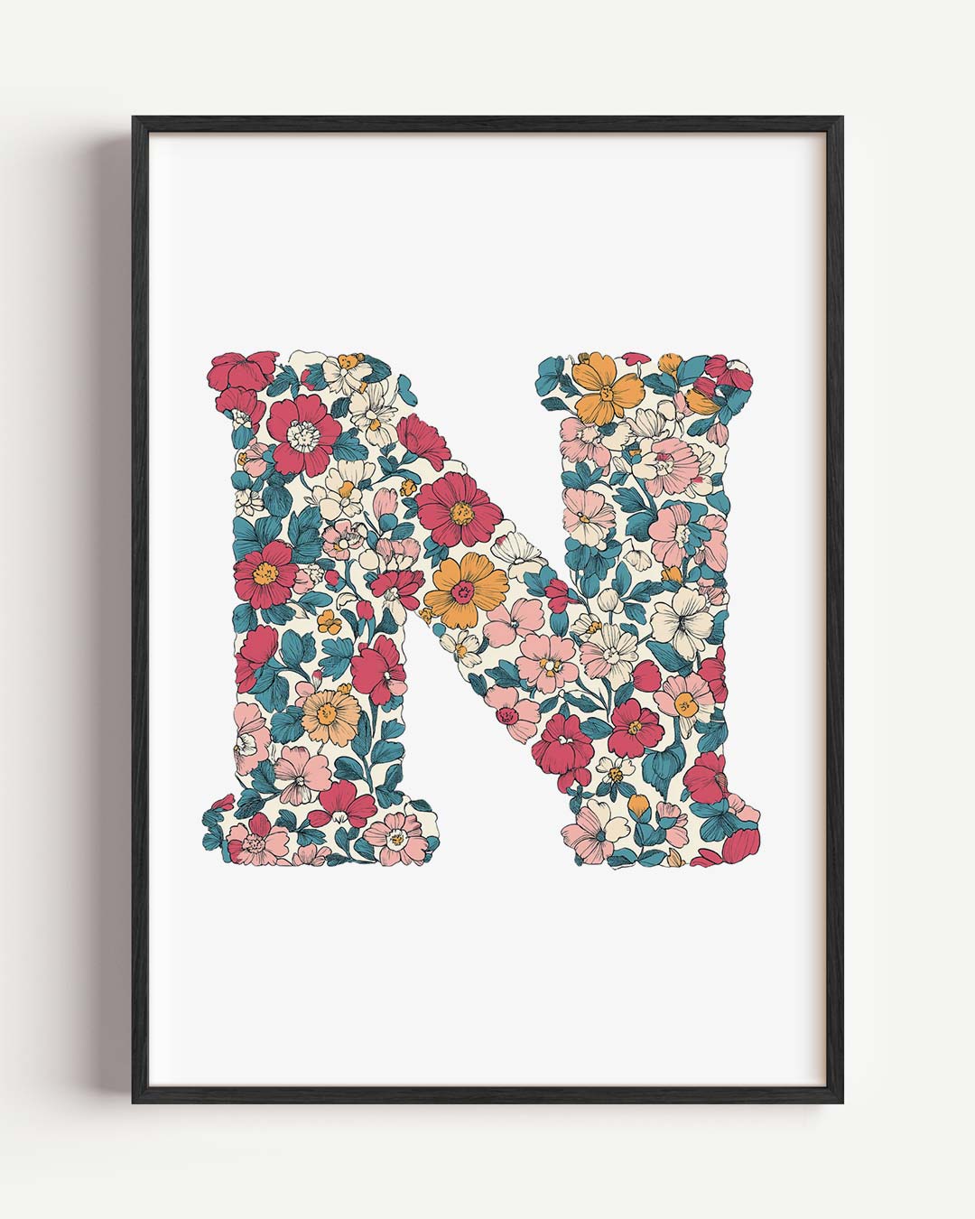 Bloemrijke Letter N Poster