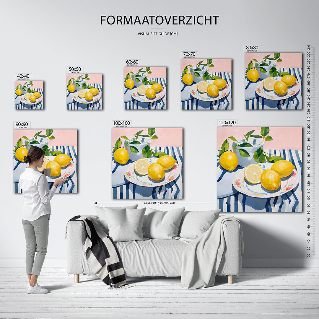 Citroenen op tafel Kunstwerk