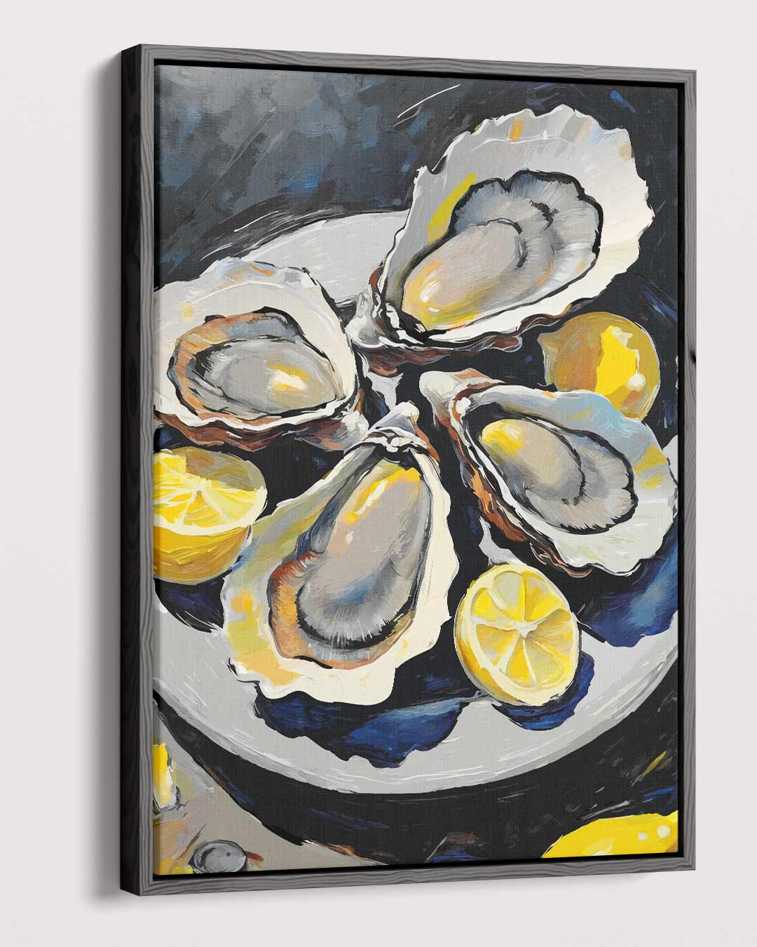 Schilderij van Oesters en Citroenen Kunstwerk-canvas-dibond-plexiglas-wanddecoratie-WallArtistic