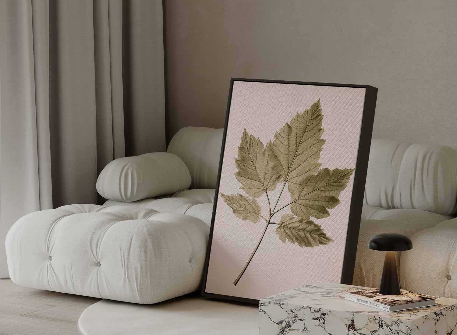 Botanische Bladillustratie Kunstwerk-canvas-dibond-plexiglas-wanddecoratie-WallArtistic