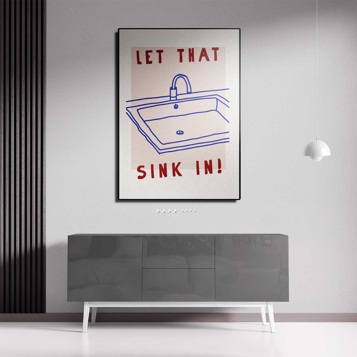 Humoristisch Wasbak Illustratie Kunstwerk-canvas-dibond-plexiglas-wanddecoratie-WallArtistic