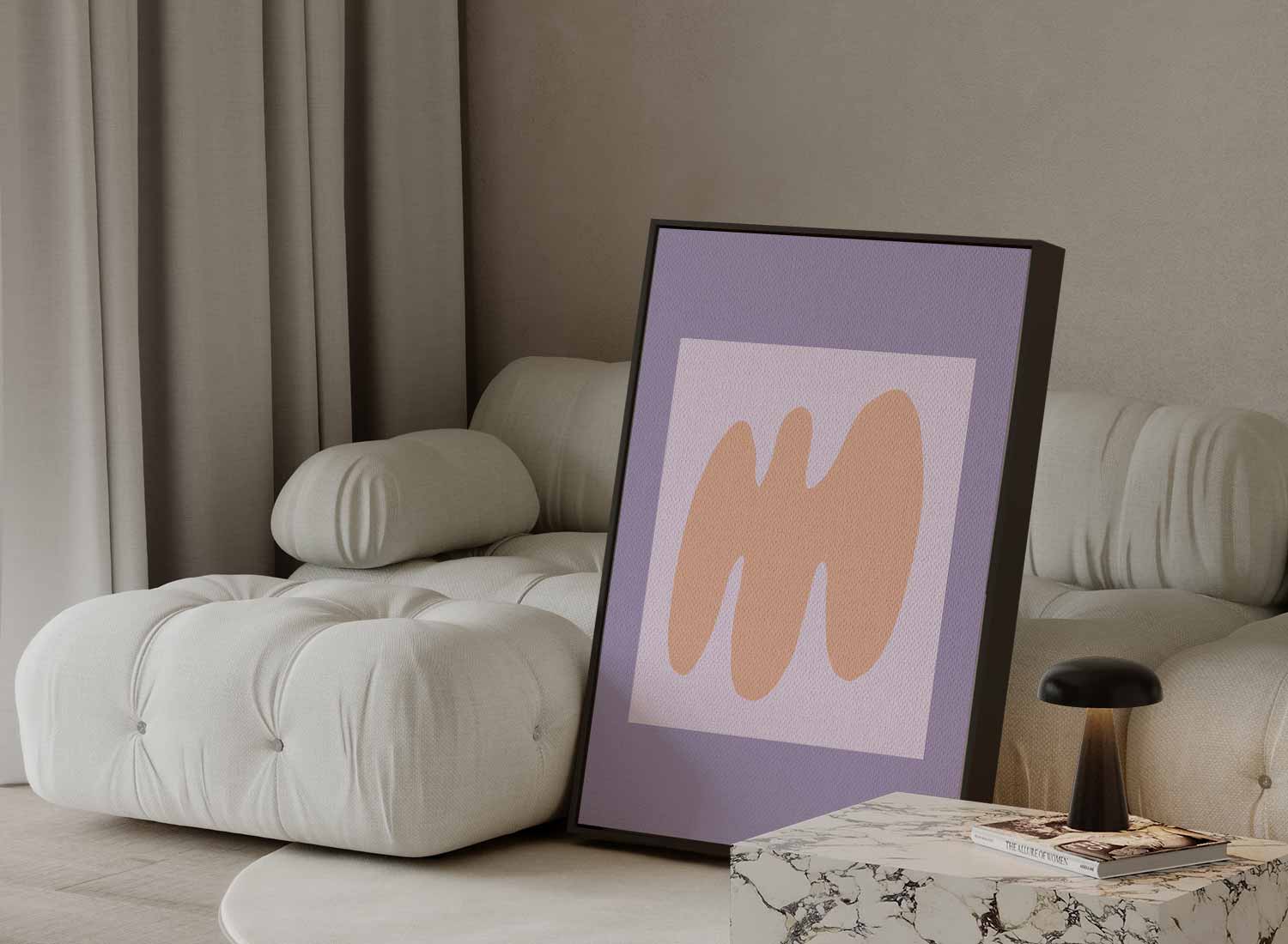 Zachte Aardetinten Abstractie Kunstwerk-canvas-dibond-plexiglas-wanddecoratie-WallArtistic