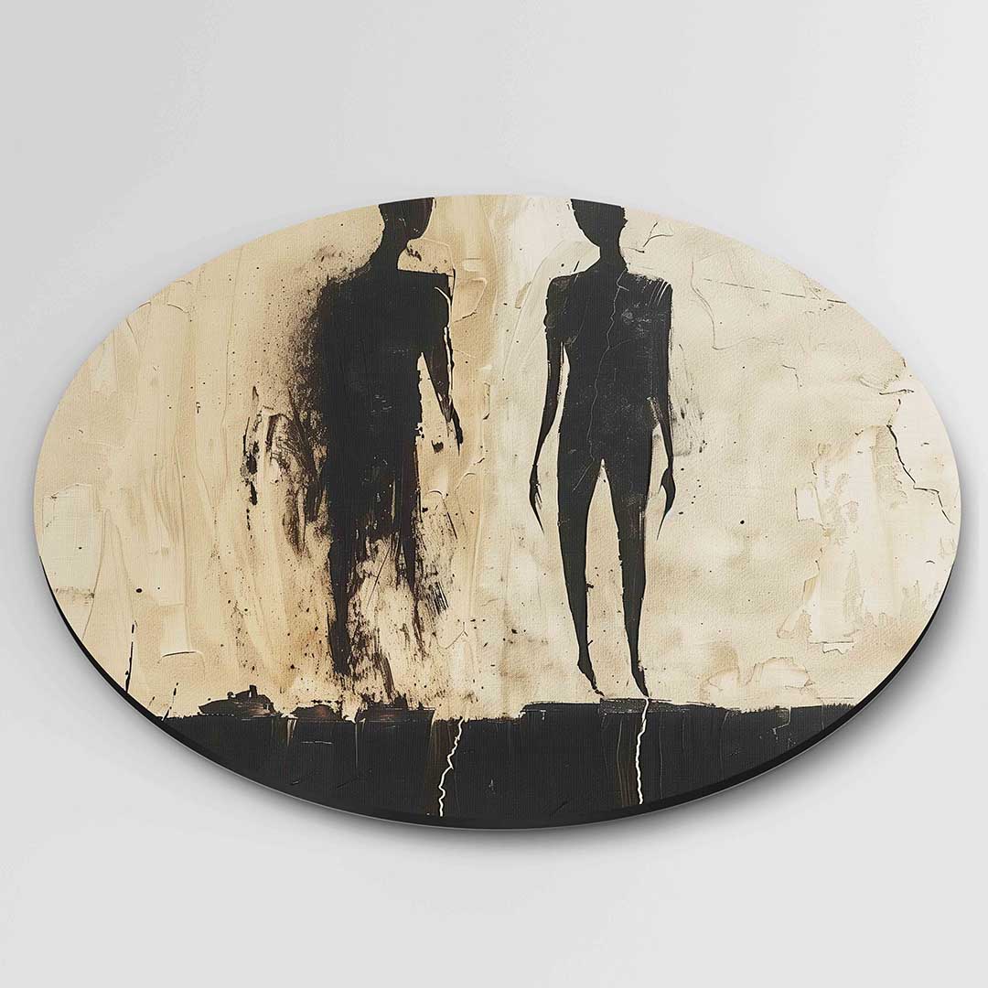 Twee silhouetten Muurcirkel
