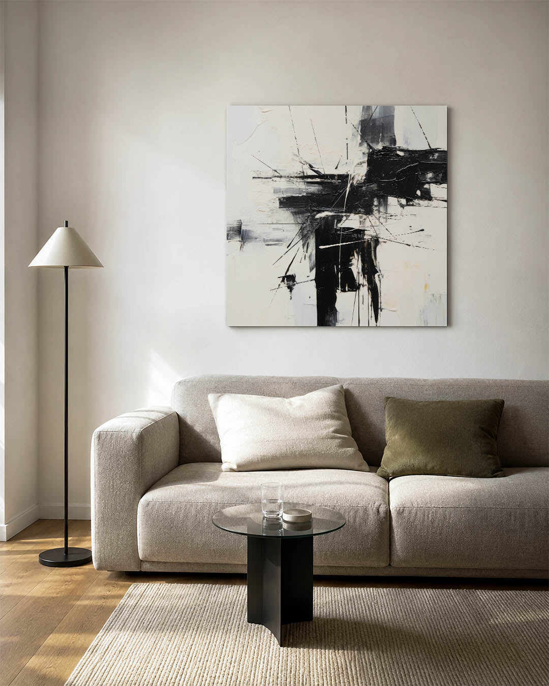 Dynamische lijnen compositie Kunstwerk