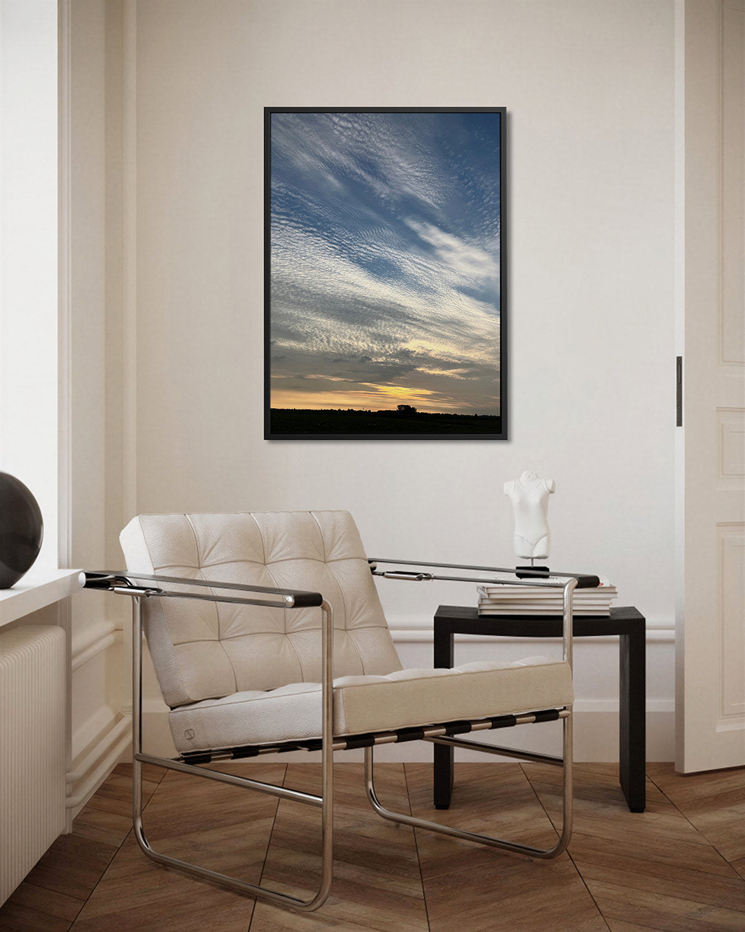 Wolkenlucht bij zonsondergang Kunstwerk