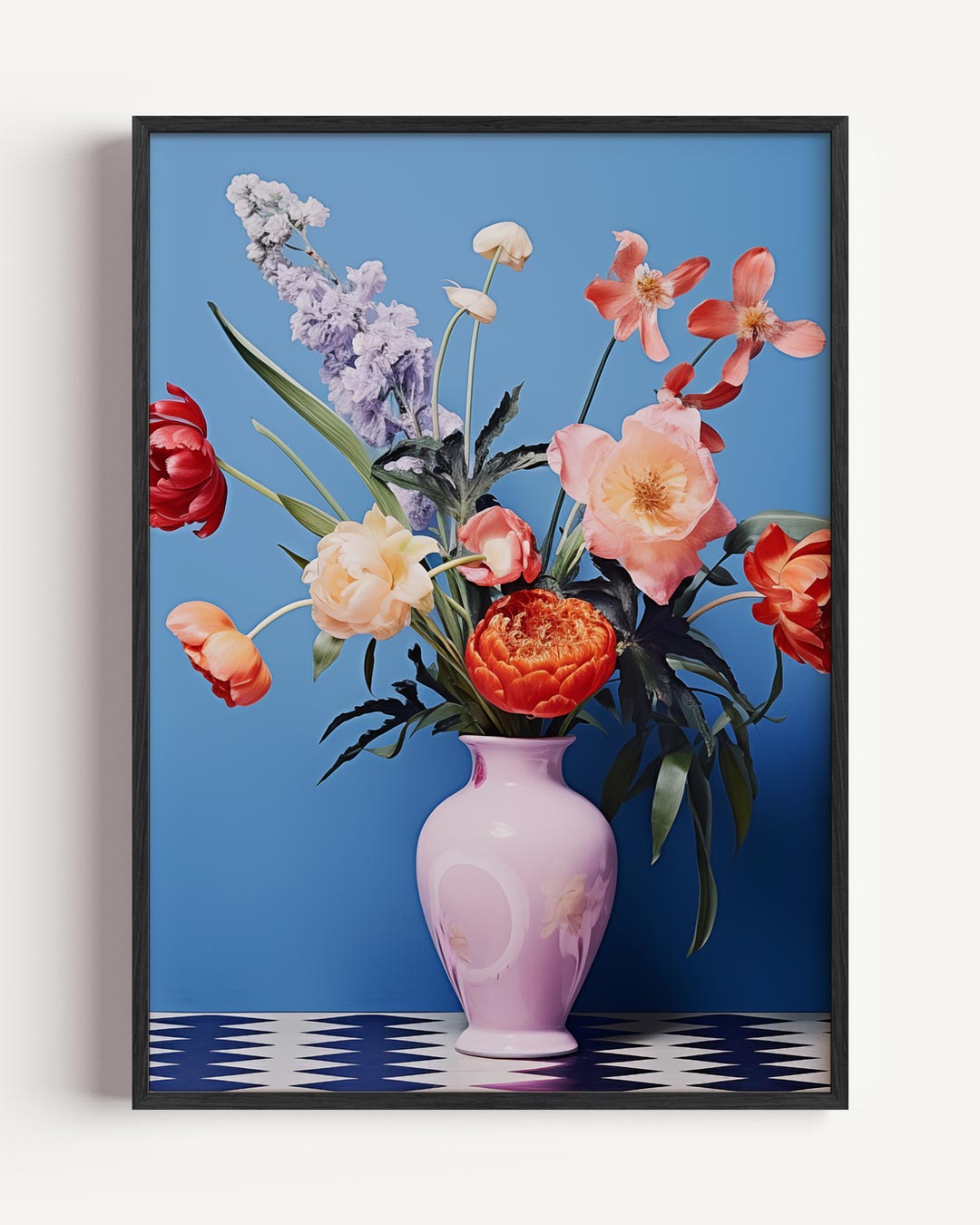 Bloemenpracht in Pastel Vaas Poster-WallArtistic