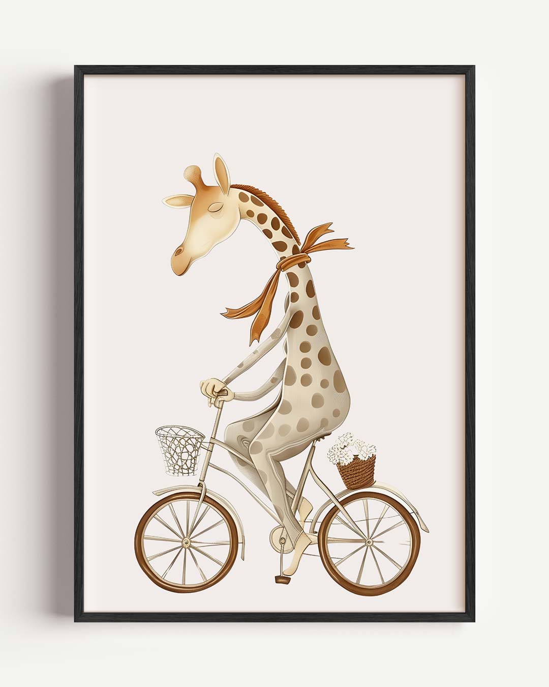 Dromerige Giraffe op Fiets Poster