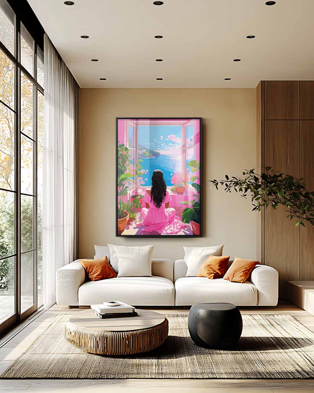 Dagdromen bij de Zee Kunstwerk-canvas-dibond-plexiglas-wanddecoratie-WallArtistic