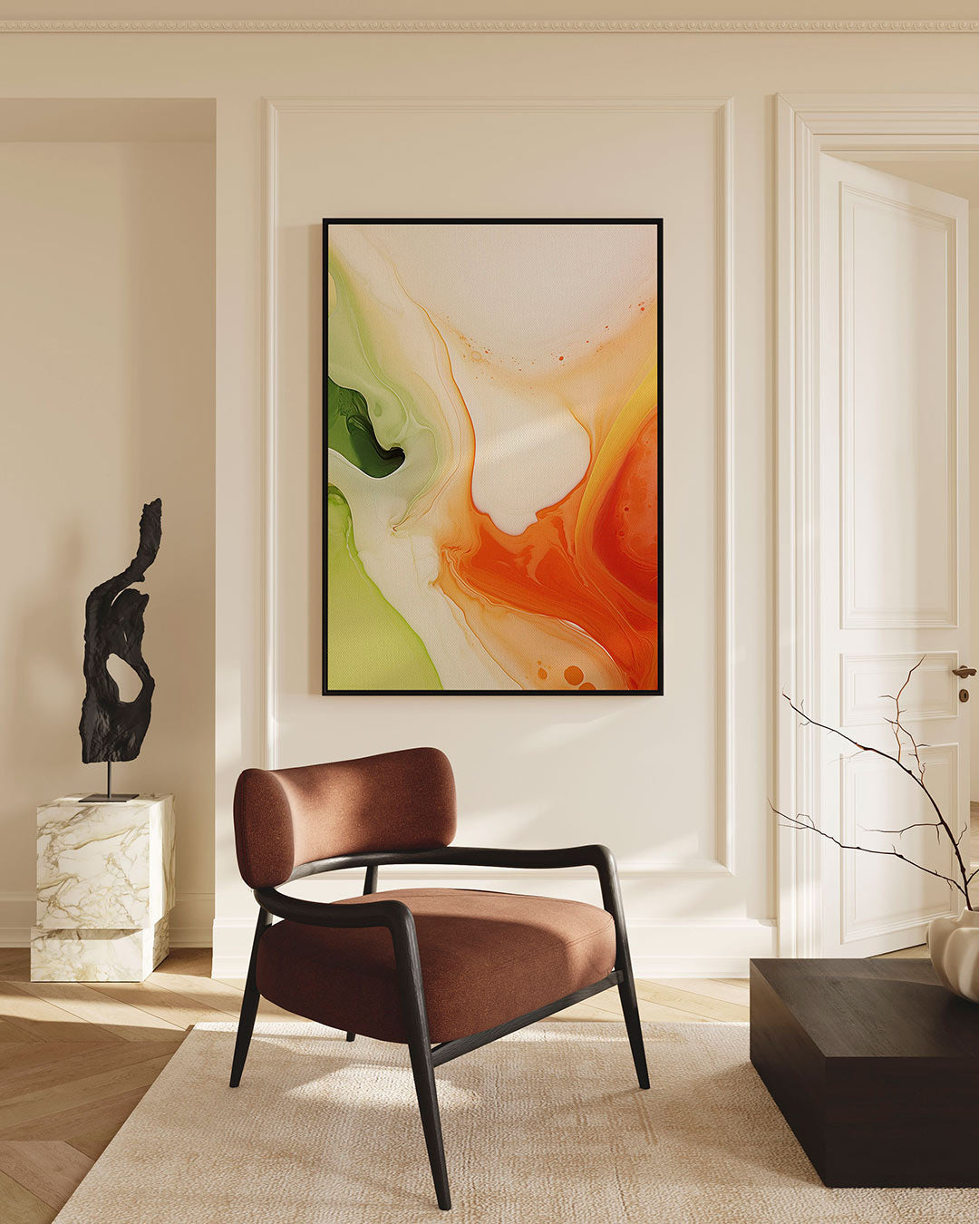 Vloeiende kleurencompositie Kunstwerk