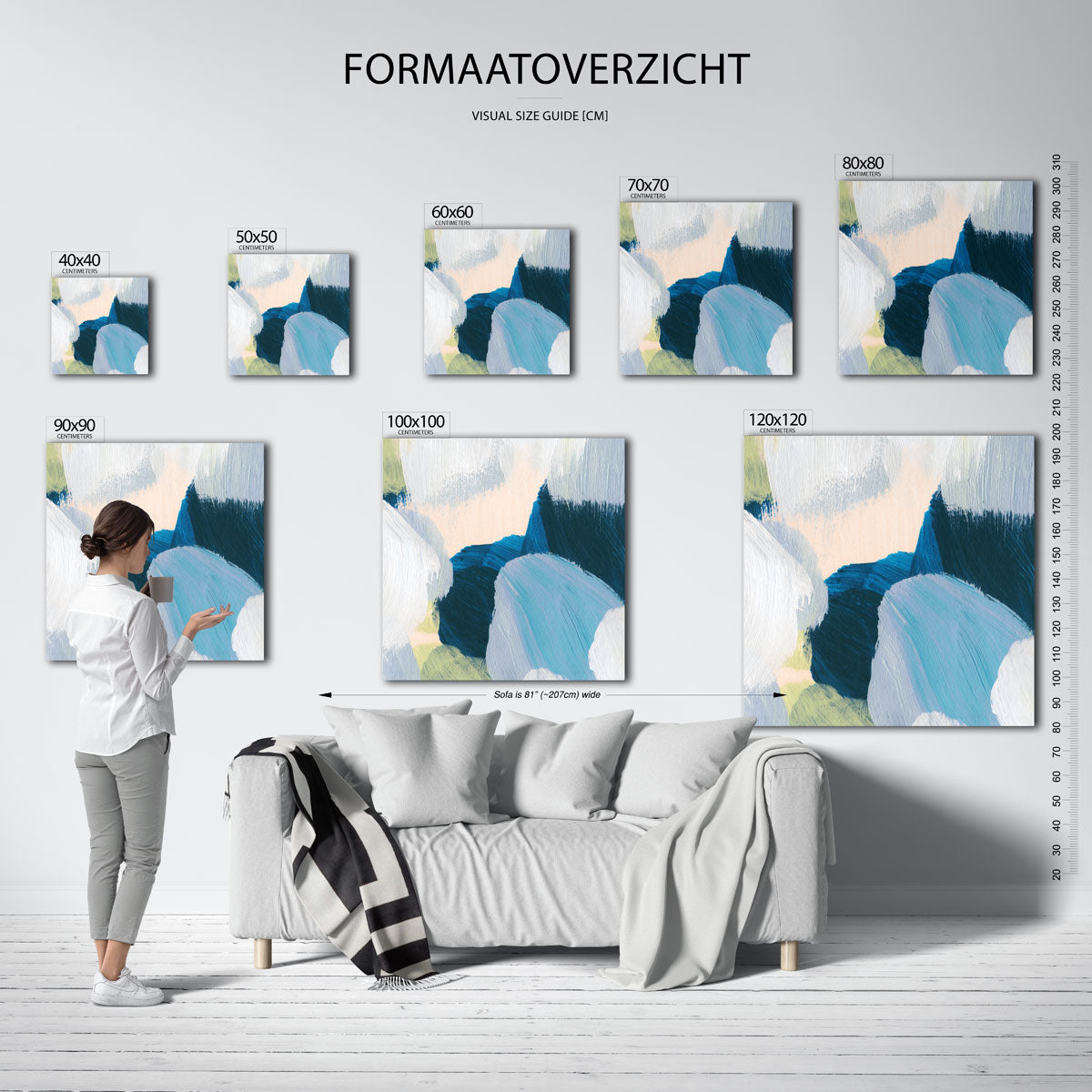 Abstracte penseelstreken Poster