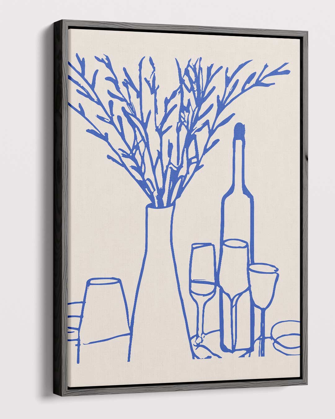Hedendaagse Blauwe Tafel Kunstwerk-canvas-dibond-plexiglas-wanddecoratie-WallArtistic