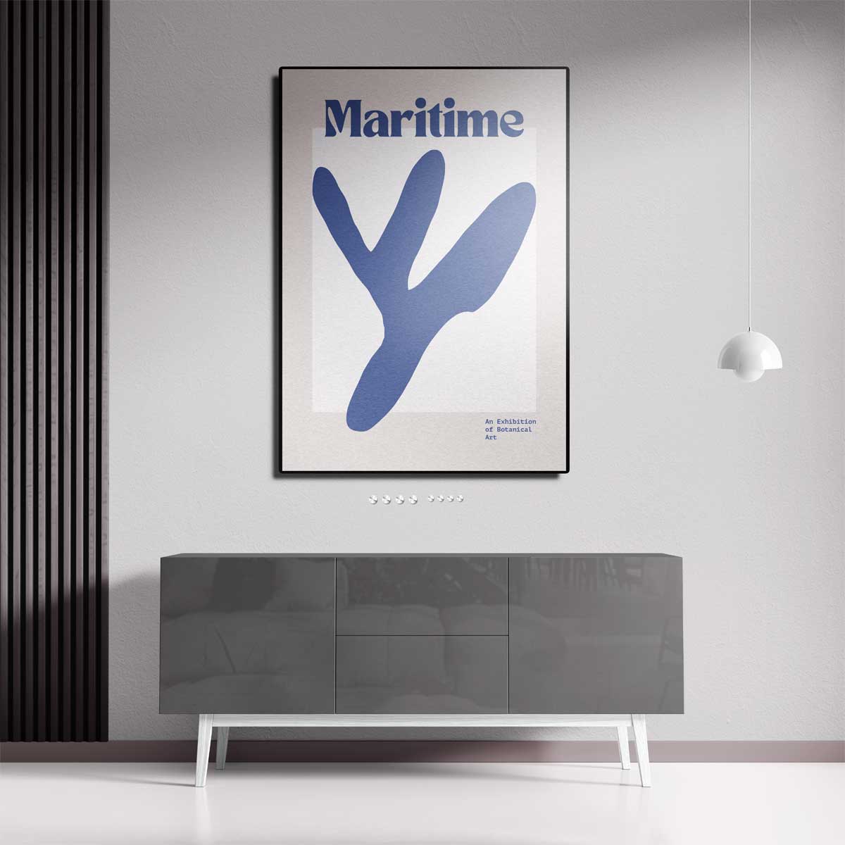Maritieme Botanische Expressie Kunstwerk-canvas-dibond-plexiglas-wanddecoratie-WallArtistic