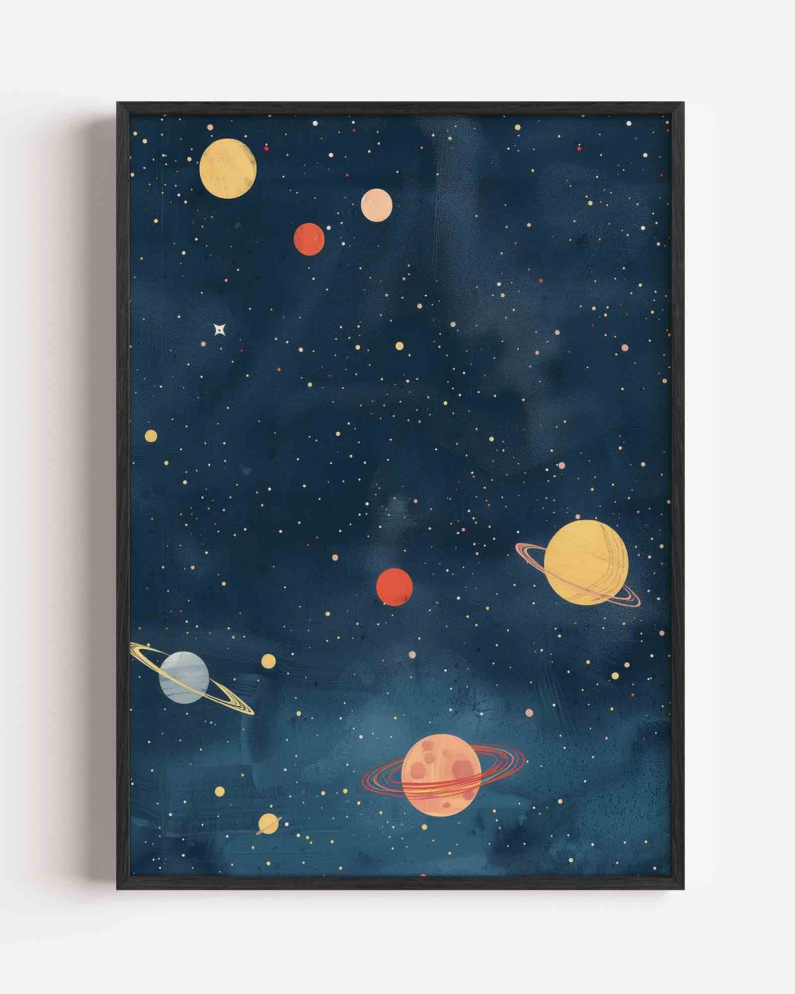 Planeten en sterren Poster