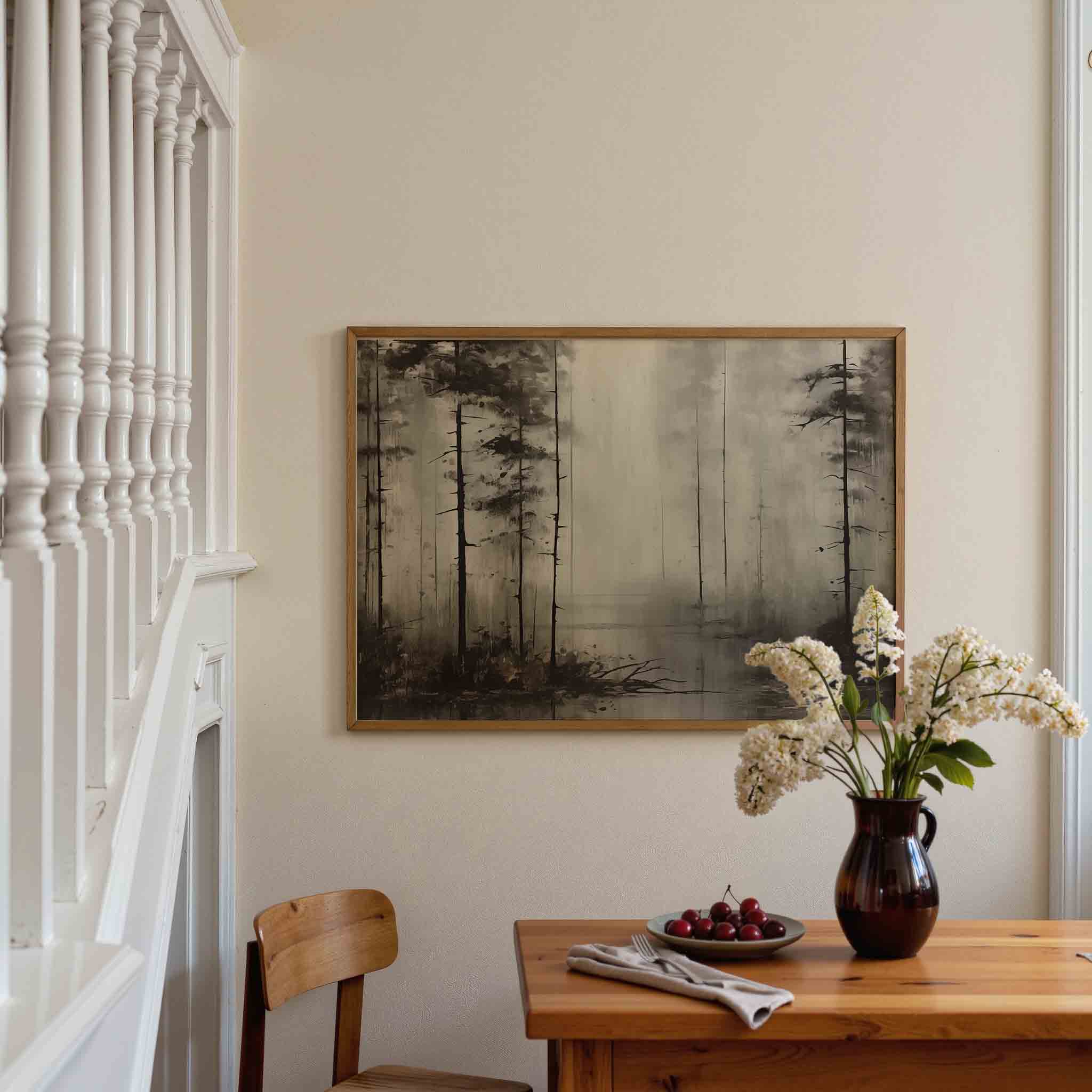 Bomen in mist Poster