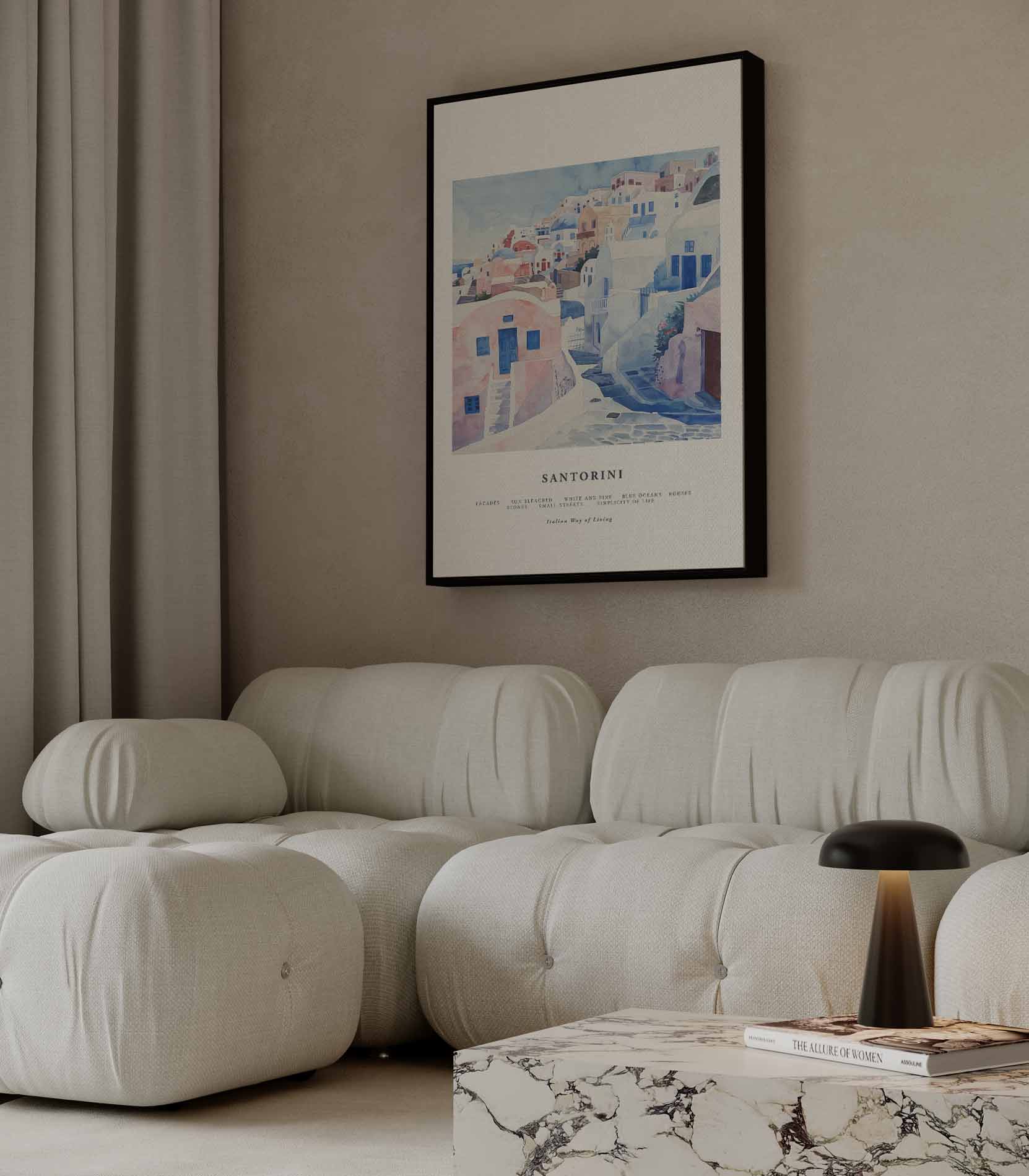 Santorini Dromen Kunstwerk-canvas-dibond-plexiglas-wanddecoratie-WallArtistic