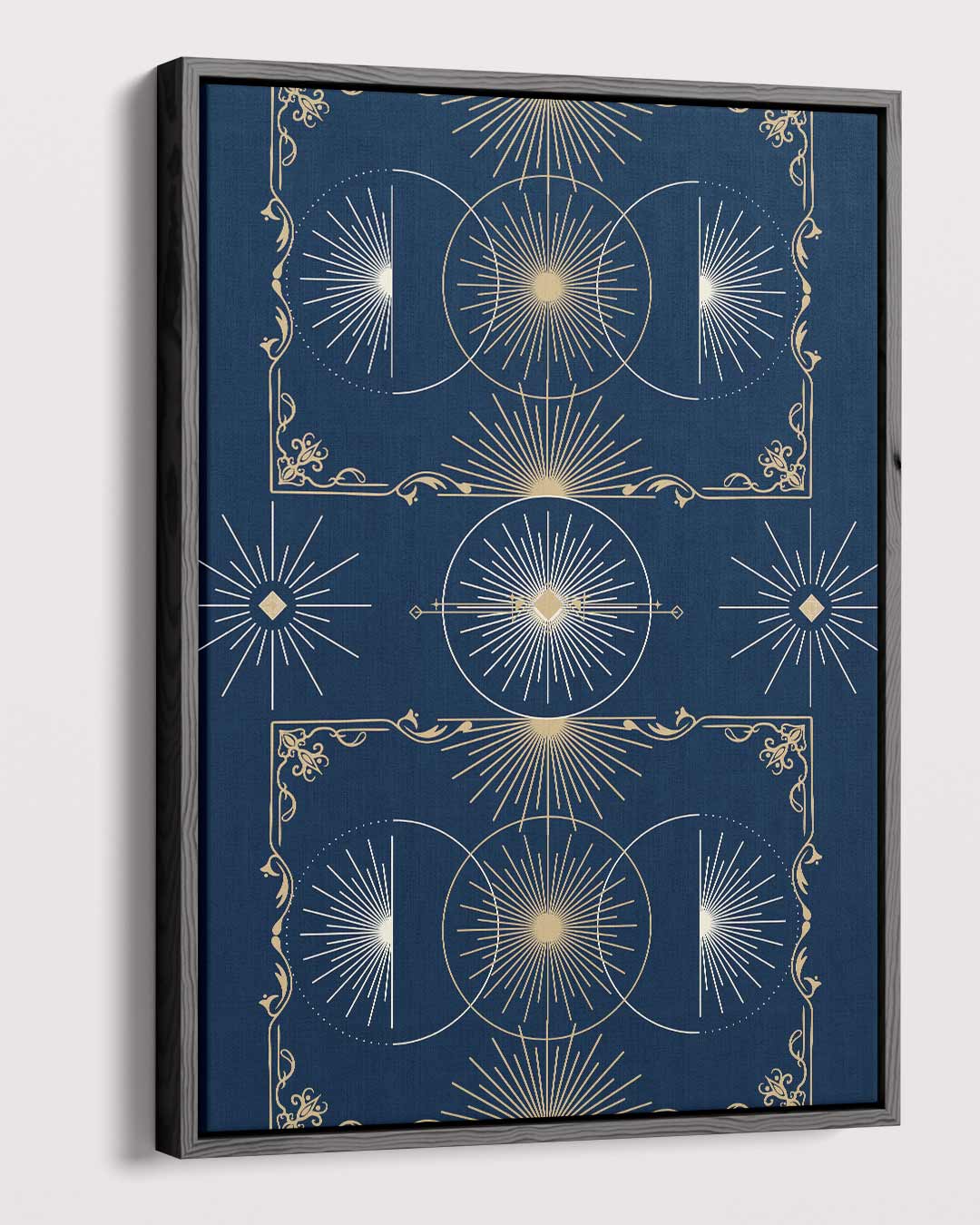 Stralende Zonnestralen in Geometrie Kunstwerk-canvas-dibond-plexiglas-wanddecoratie-WallArtistic