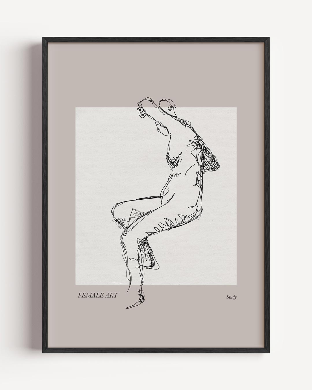 Elegante Vrouwelijke Lijnkunst Poster-WallArtistic