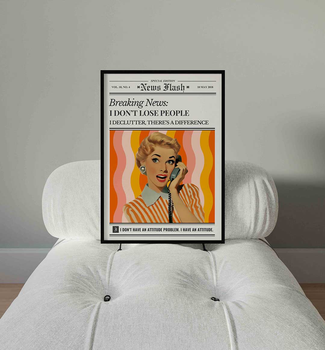 Vrouw met telefoon Poster